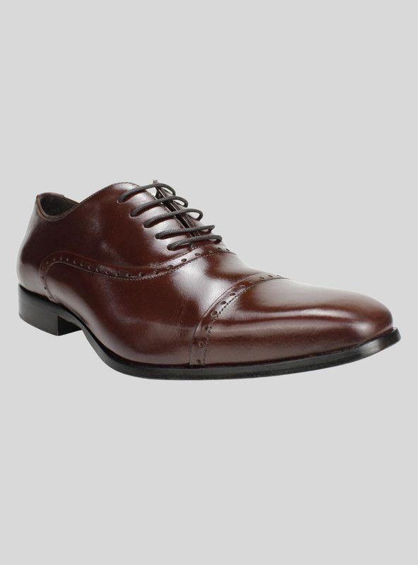 Zapato Versace 1969 Oxford Cuero Café-1