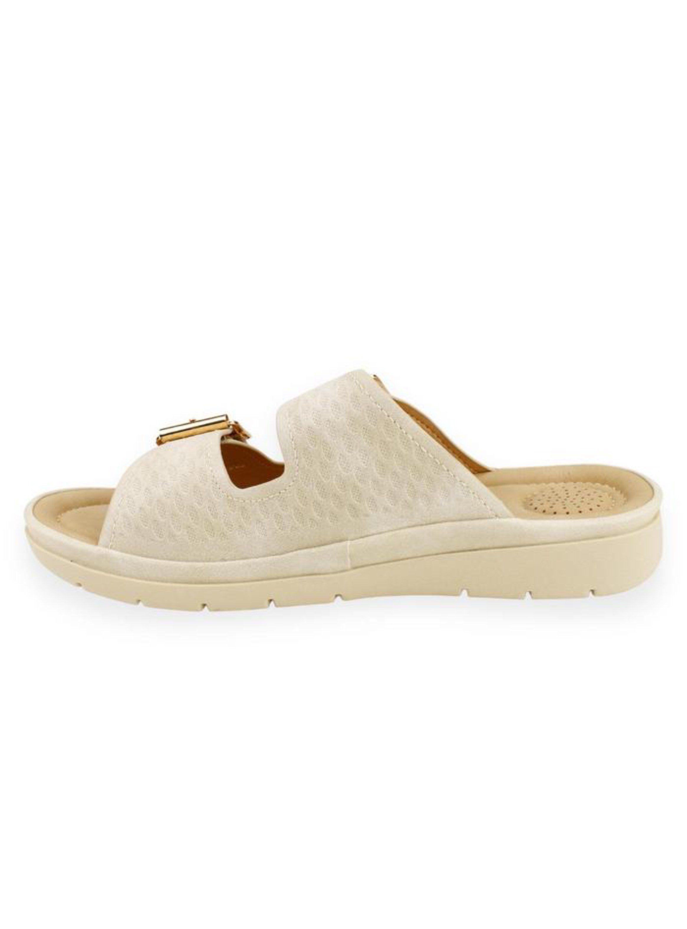 Sandalia New Walk Confort Slip On Beige-2