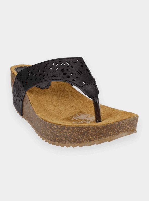 Sandalia New Walk Troquelada Tachas Negra-1