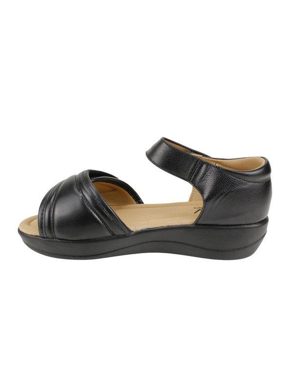 Sandalia New Walk Texturas Velcro Negra-3