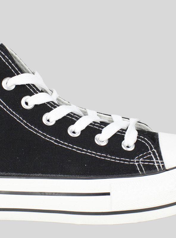Zapatilla New walk Lona Plataforma Negra-3