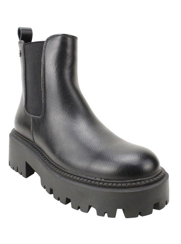 Botín Romano Slip On Cuero Negro-2