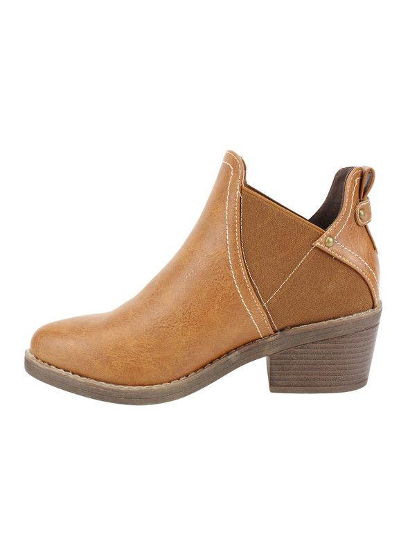 Botín New Walk Elástico Slip On Camel-3