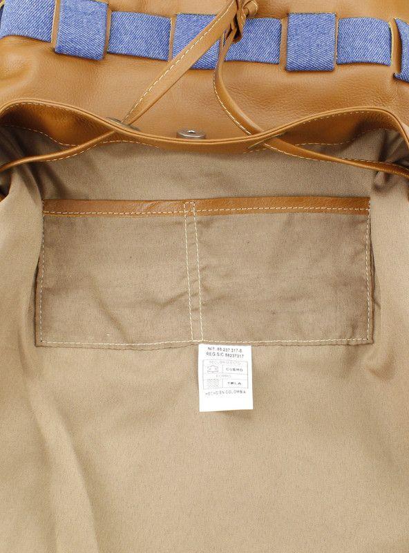 Mochila Exs Cuero Trenzada Denim-3