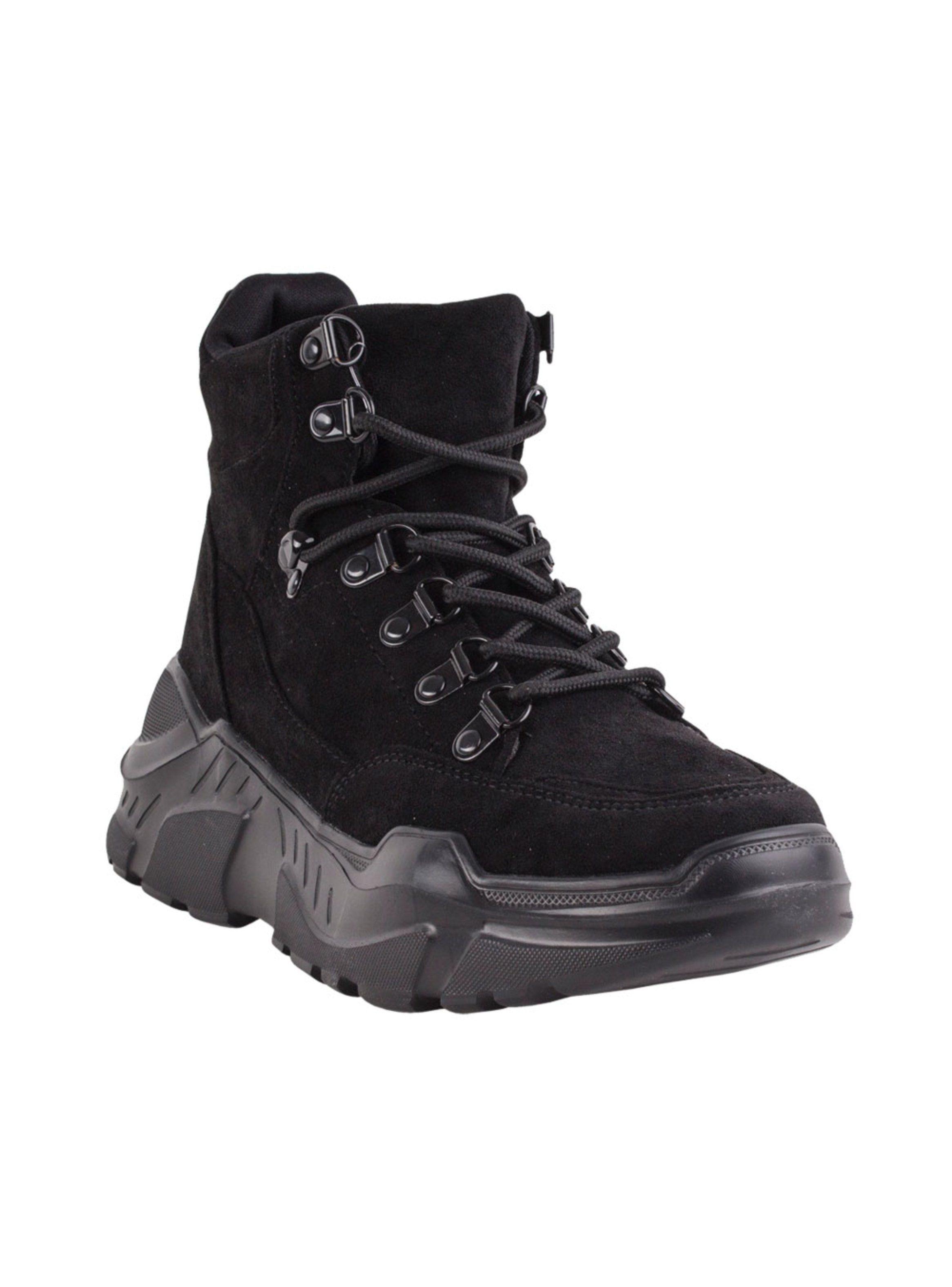 Zapatilla New Walk Chunky Caña Alta Negra-3