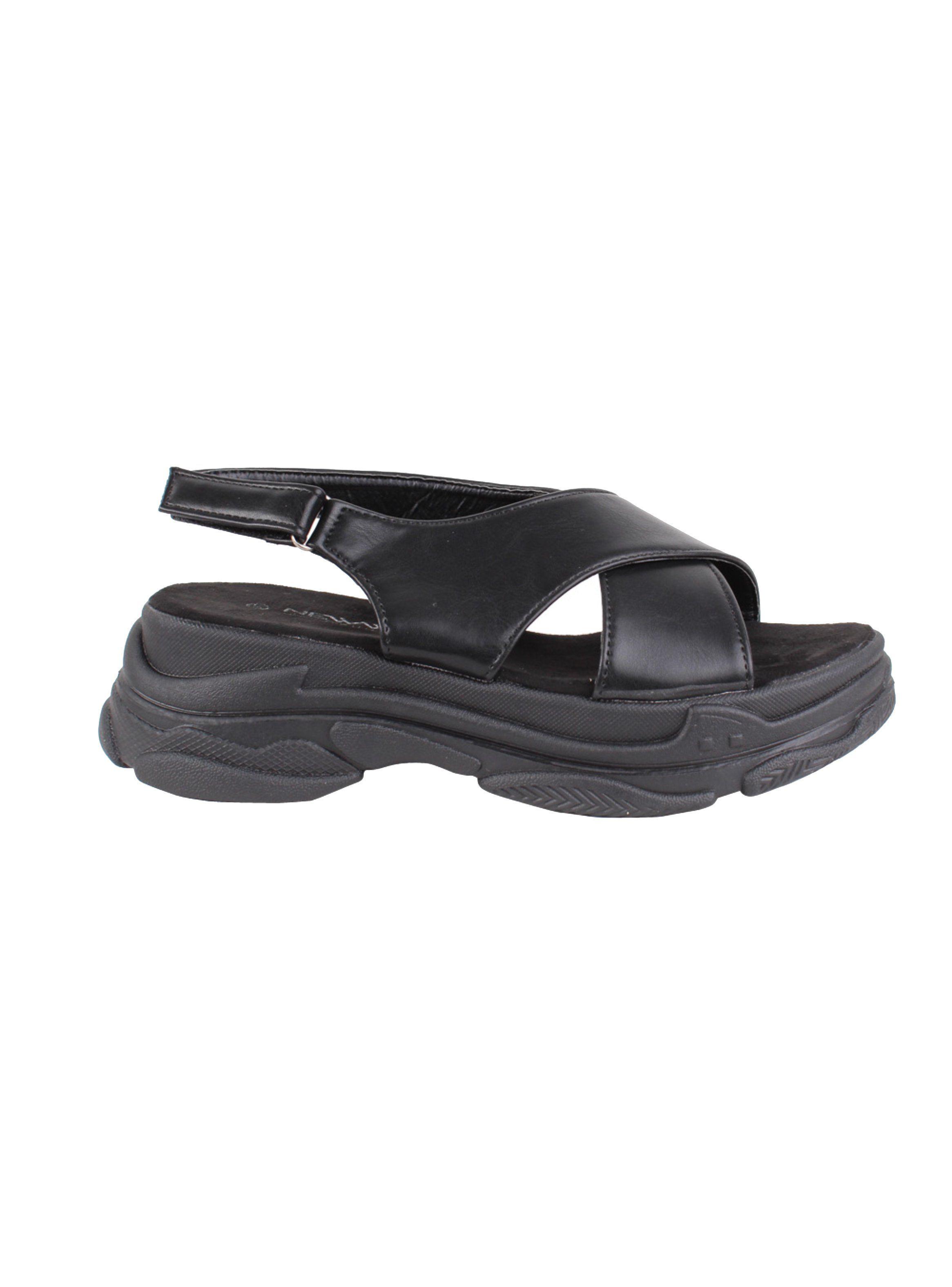 Sandalia New Walk Slip On Chunky Negra-0