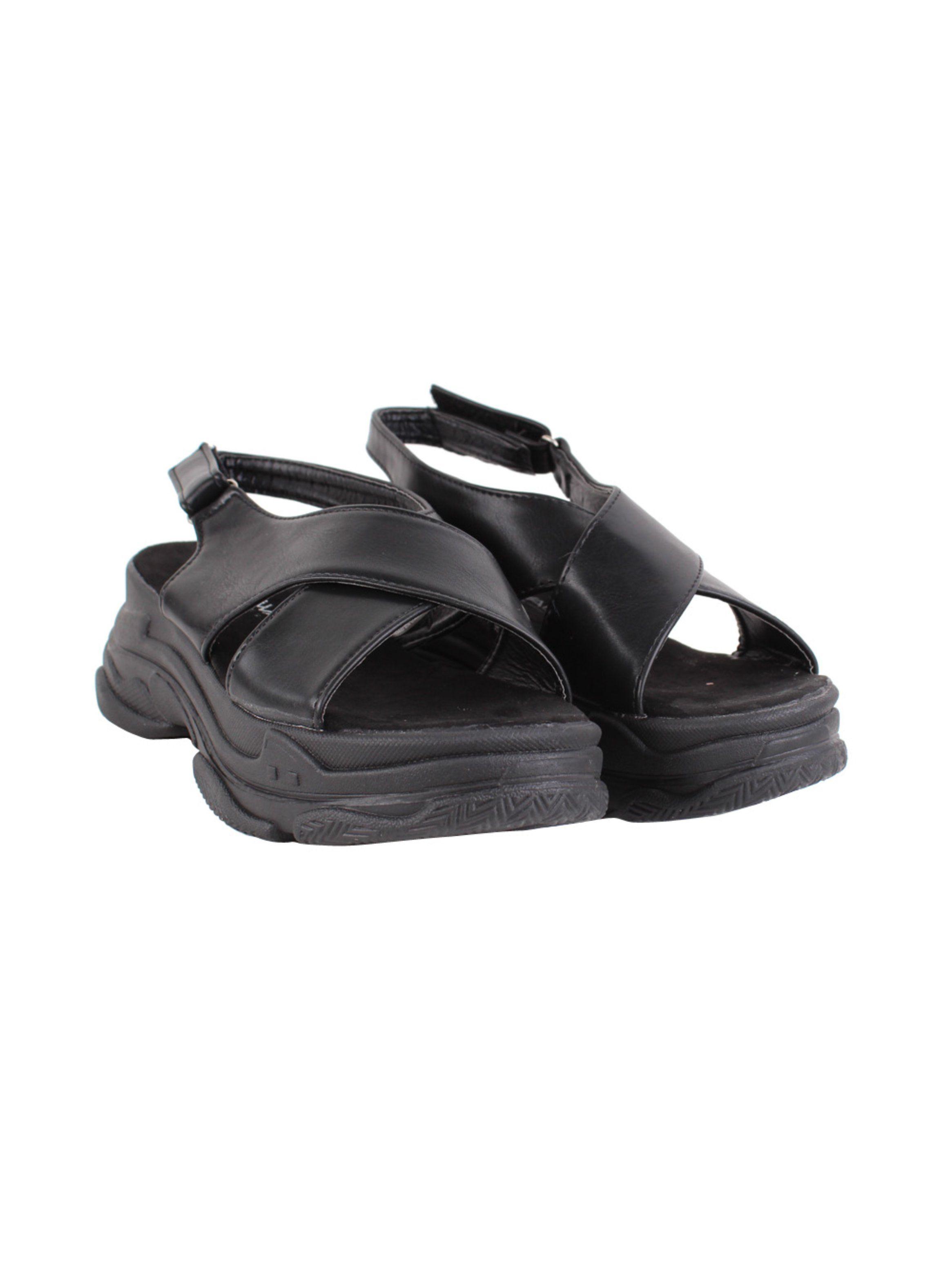 Sandalia New Walk Slip On Chunky Negra-1