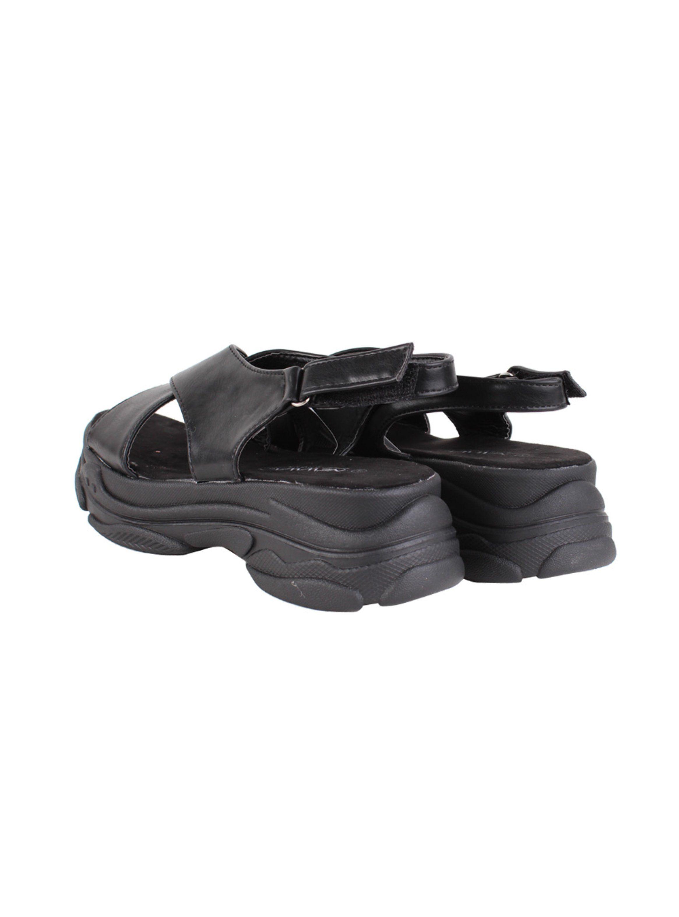 Sandalia New Walk Slip On Chunky Negra-2