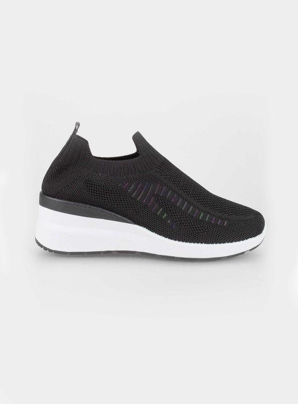 Zapatilla New Walk Slip On Malla Negra-0