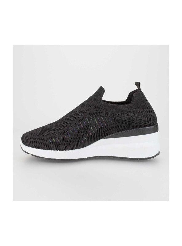 Zapatilla New Walk Slip On Malla Negra-3