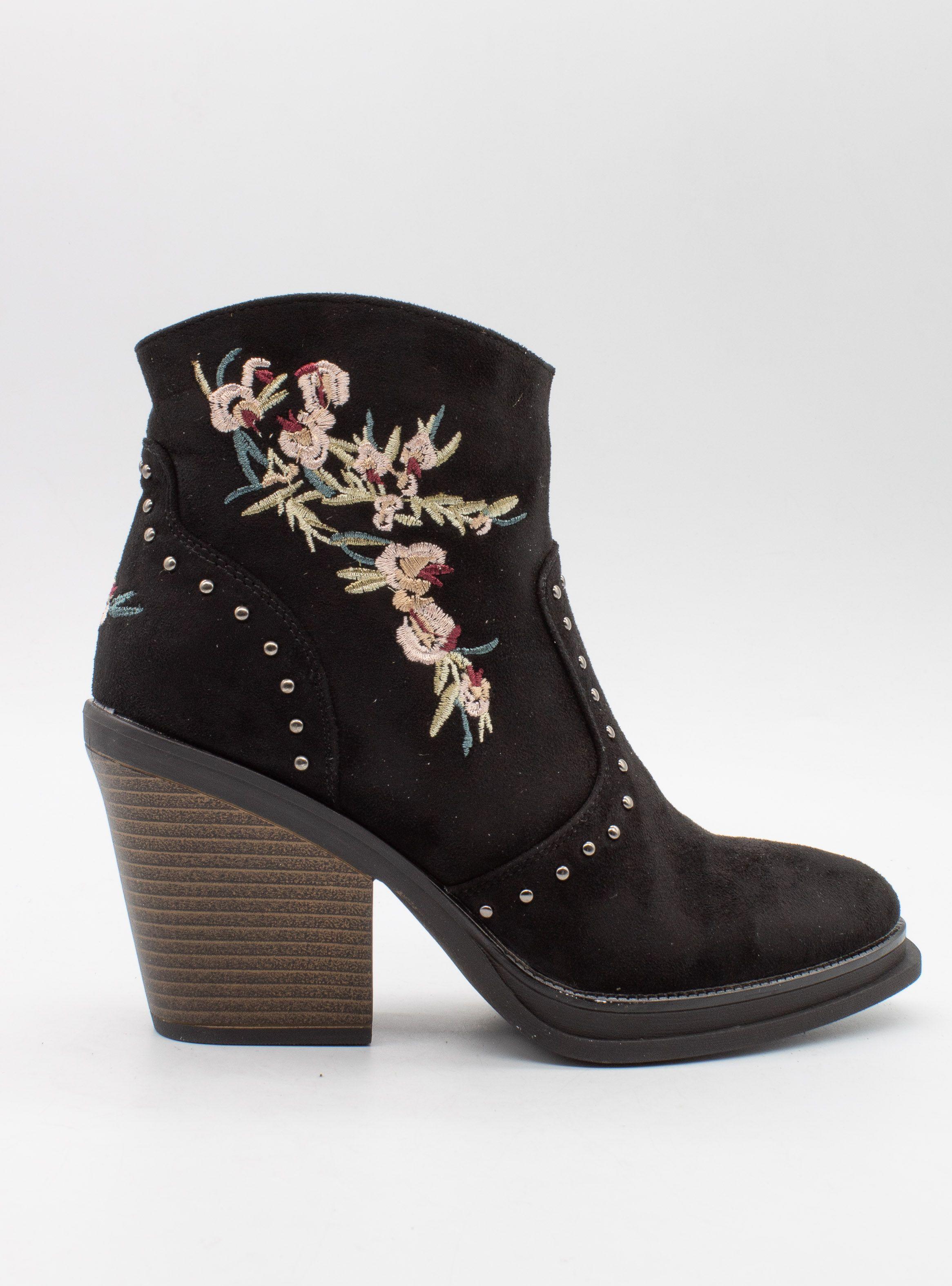 Botín New Walk Flor Negro-1