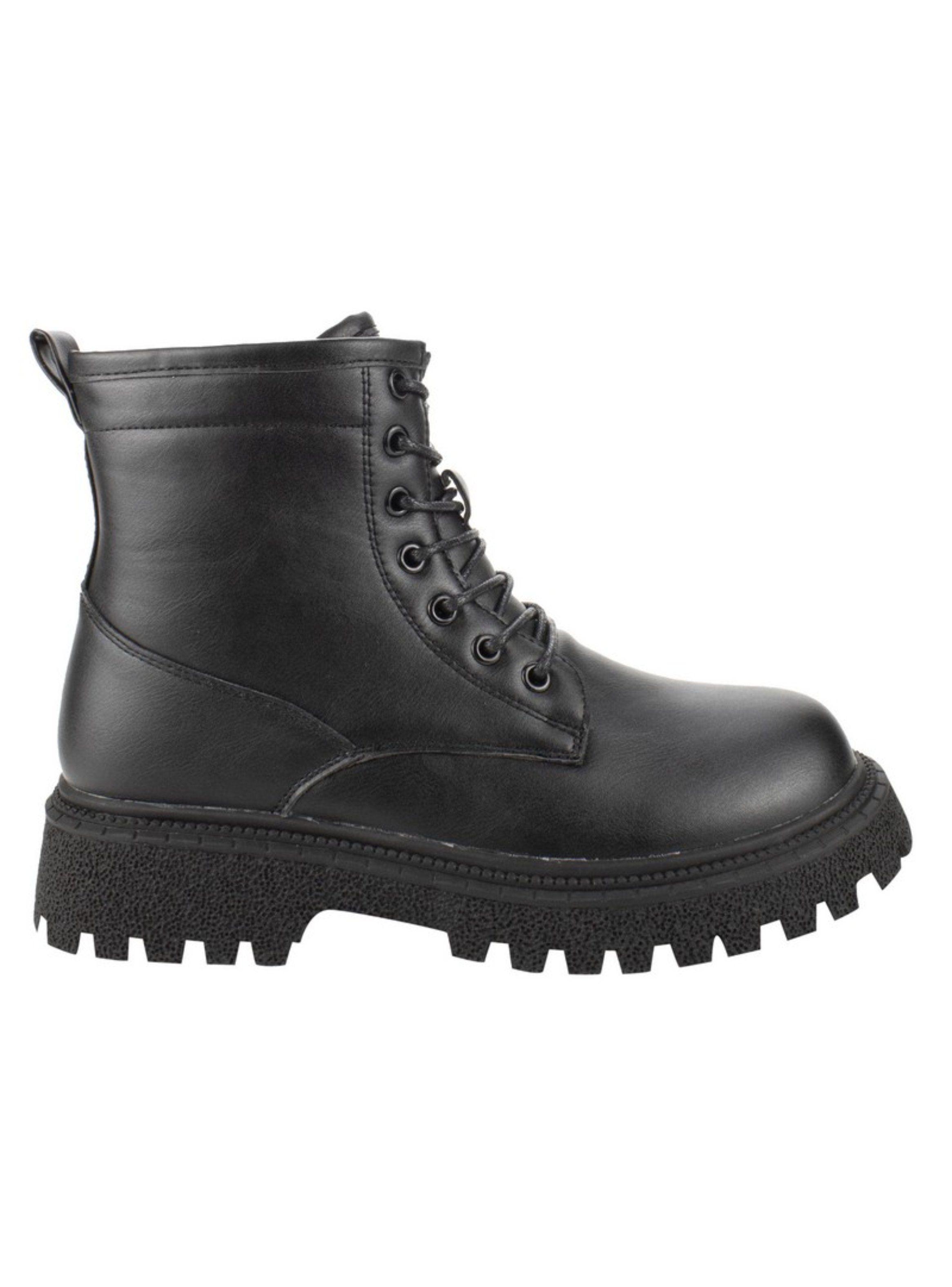 Botín New Walk Combat Militar Negro-0