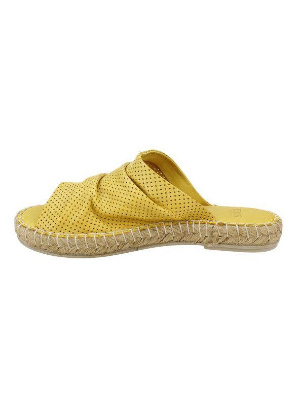 Sandalia Exs Troquelada Cuero Amarilla-3