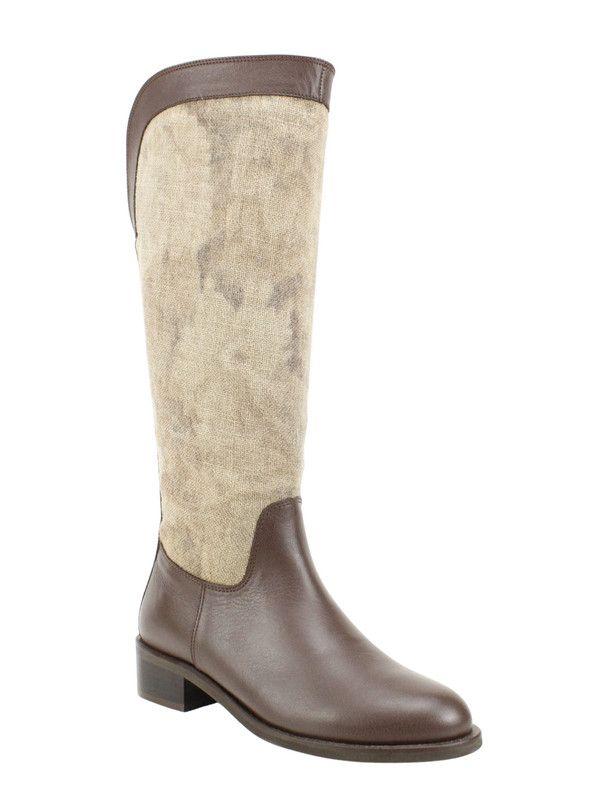 Bota Exs Equitación Cuero Textil Café-2