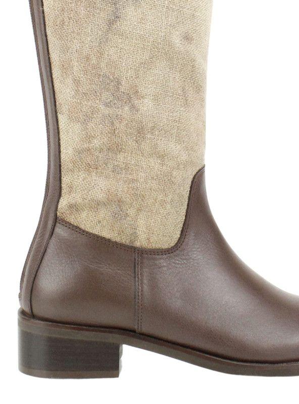 Bota Exs Equitación Cuero Textil Café-4