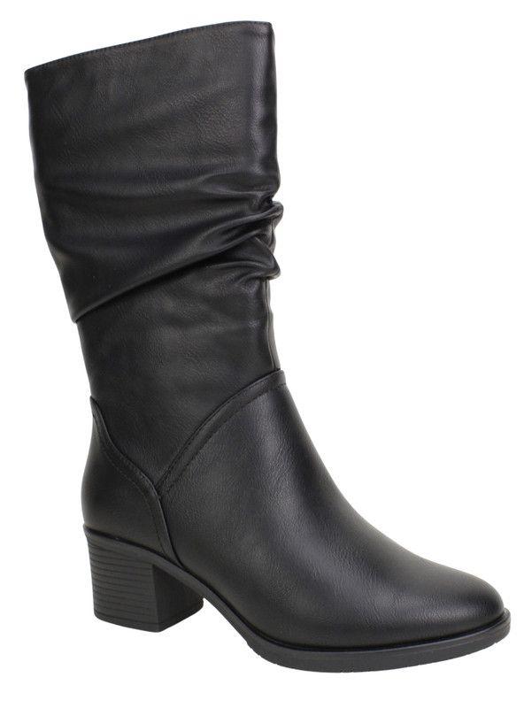 Bota New Walk Pliegues Negro-2