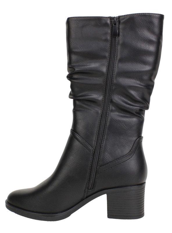 Bota New Walk Pliegues Negro-3
