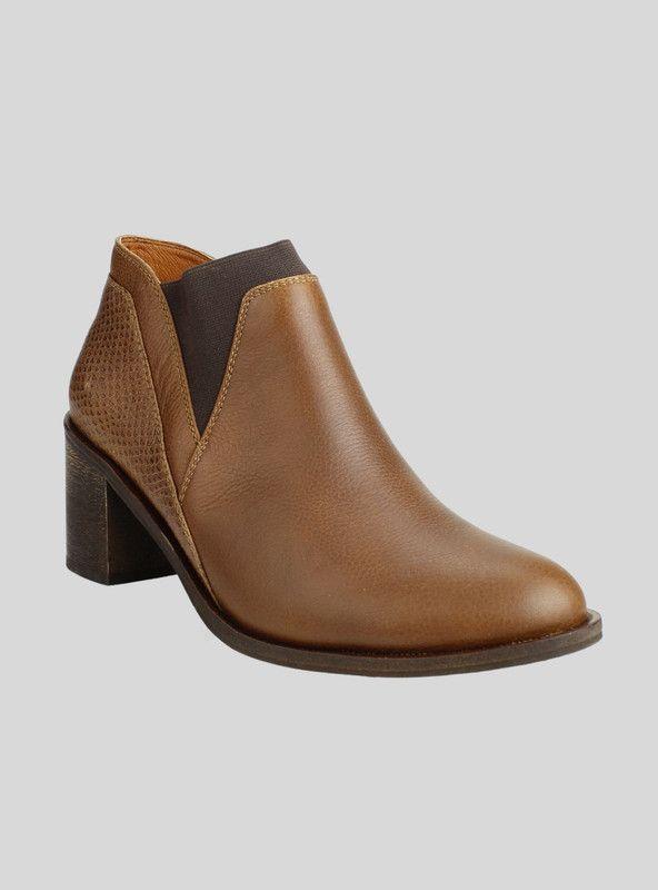 Botín Exs Slip On Cuero Marrón-1
