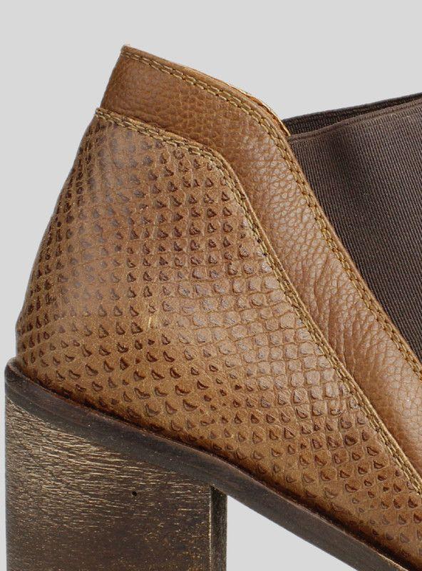 Botín Exs Slip On Cuero Marrón-3