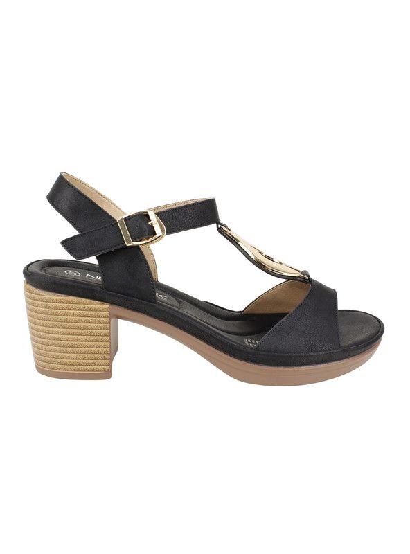 Sandalia New Walk Tira en T Negra-0