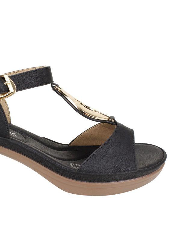 Sandalia New Walk Tira en T Negra-4