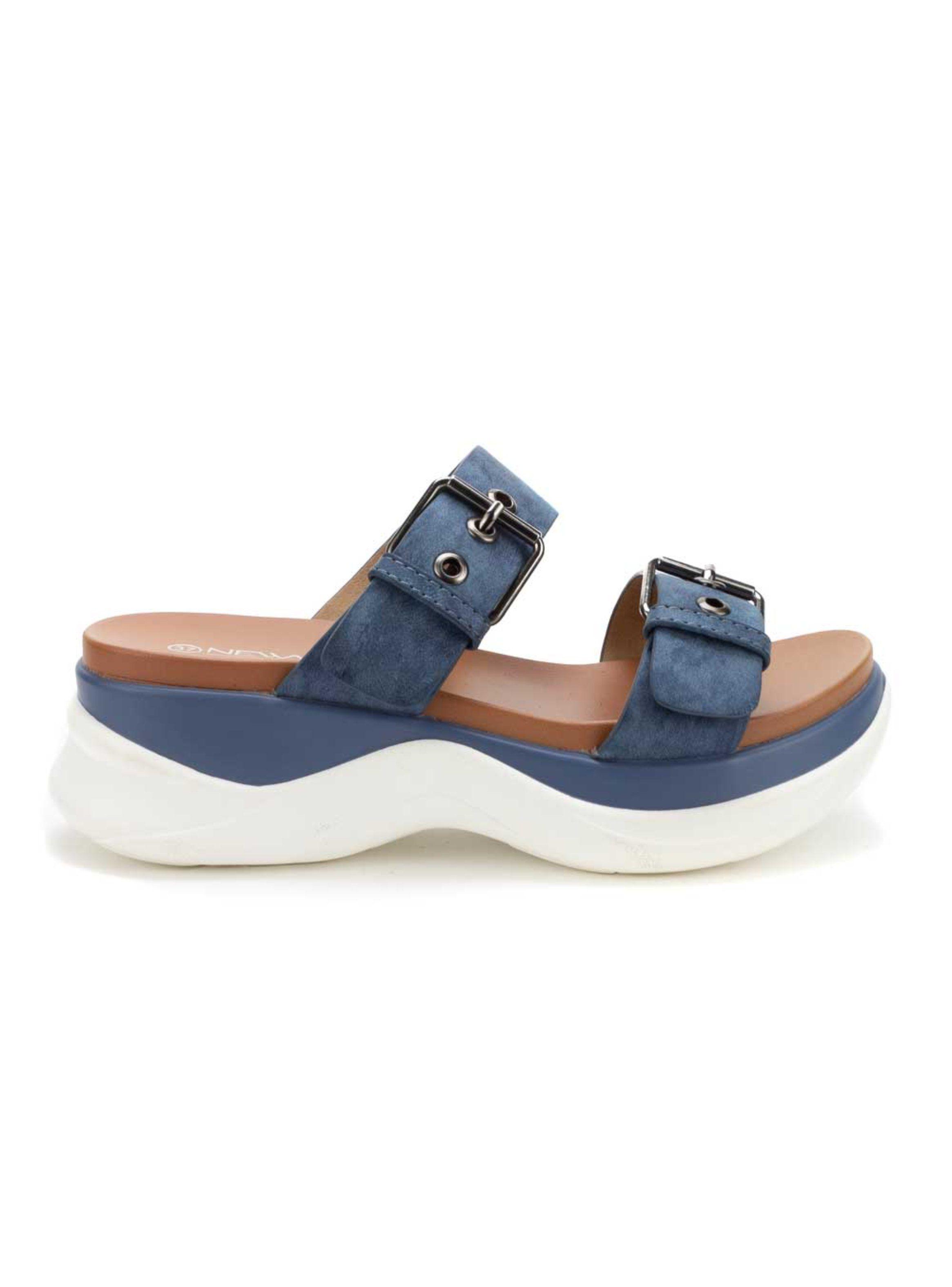 Sandalia Mujer New Walk Cook Azul-0