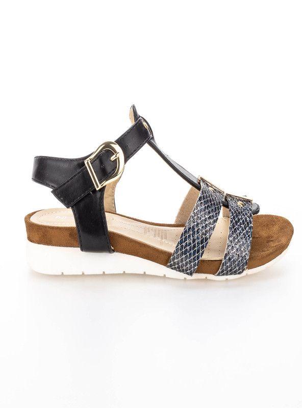 SANDALIA MUJER CASUAL NEW WALK 6029-90-90 | Negro |-1