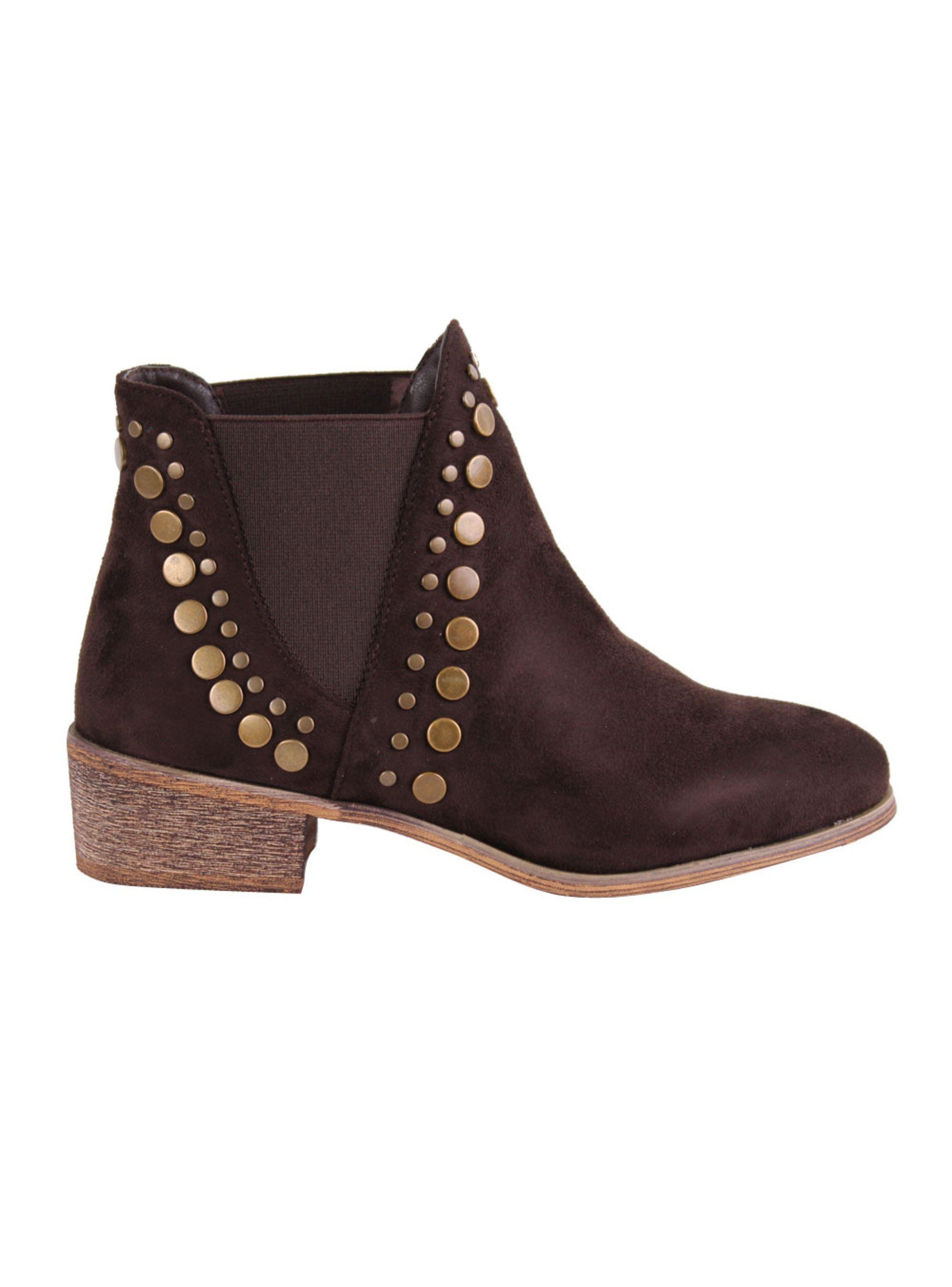 Botín New Walk Tachas Café-0