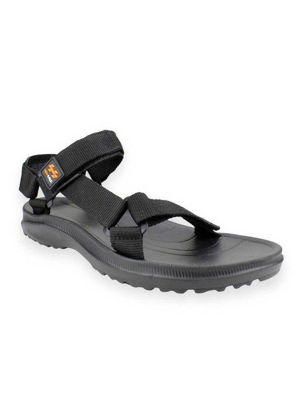 Sandalia New Walk Abierta Velcro Negra-1