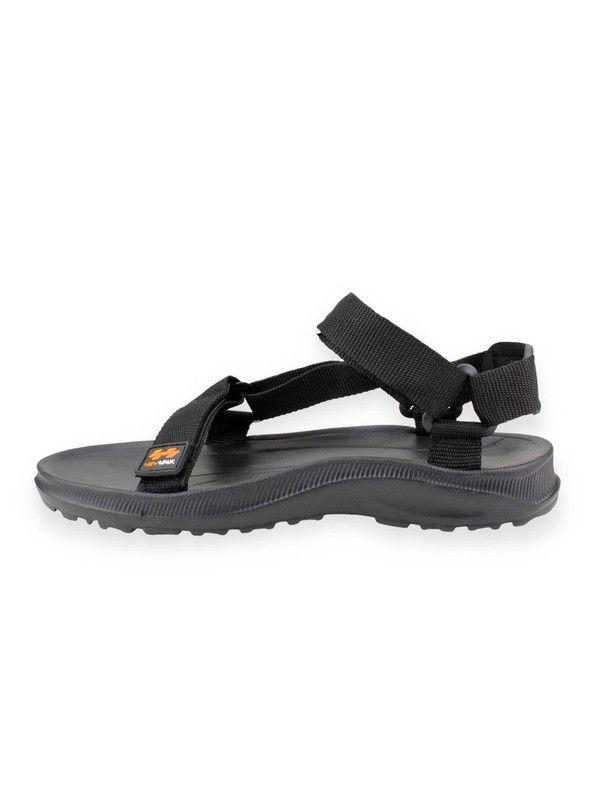 Sandalia New Walk Abierta Velcro Negra-2