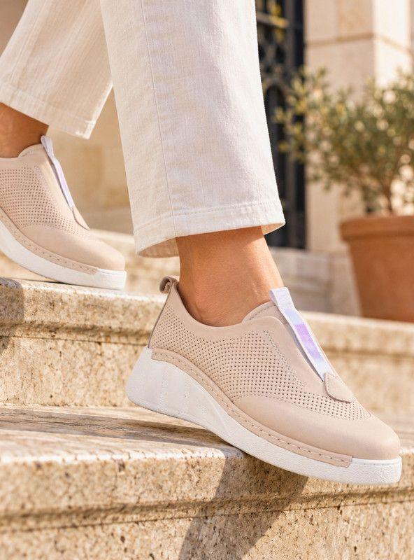 Zapatilla Exs Slip On Cuero Rosa-1