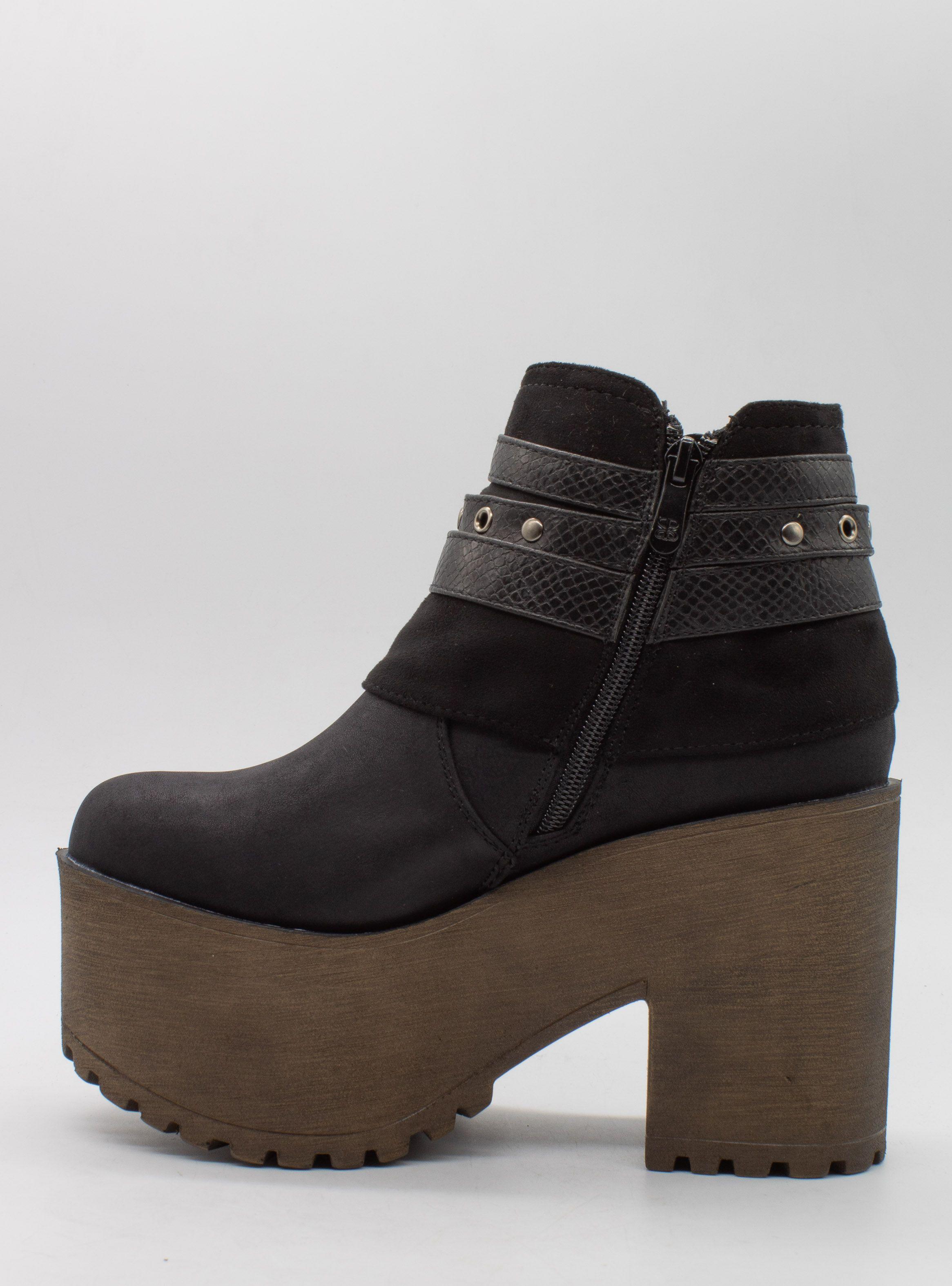 Botin New Walk High Plataform Negro-2