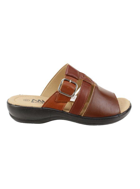 Sandalia New Walk Slip On Broche Café-0