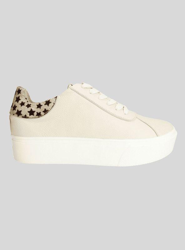 Zapatilla Exs Estrellas Claras Cuero Beige-0