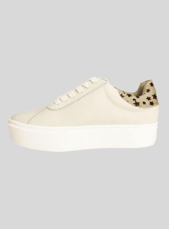Zapatilla Exs Estrellas Claras Cuero Beige-2