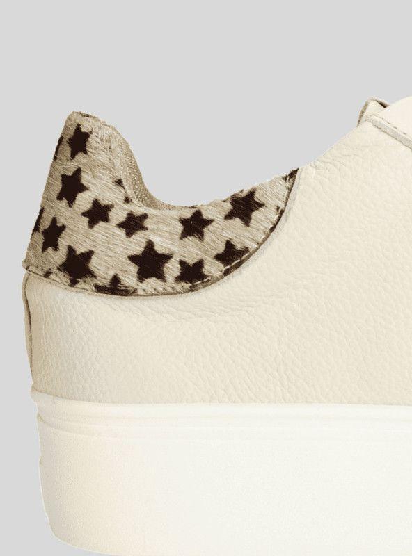 Zapatilla Exs Estrellas Claras Cuero Beige-3