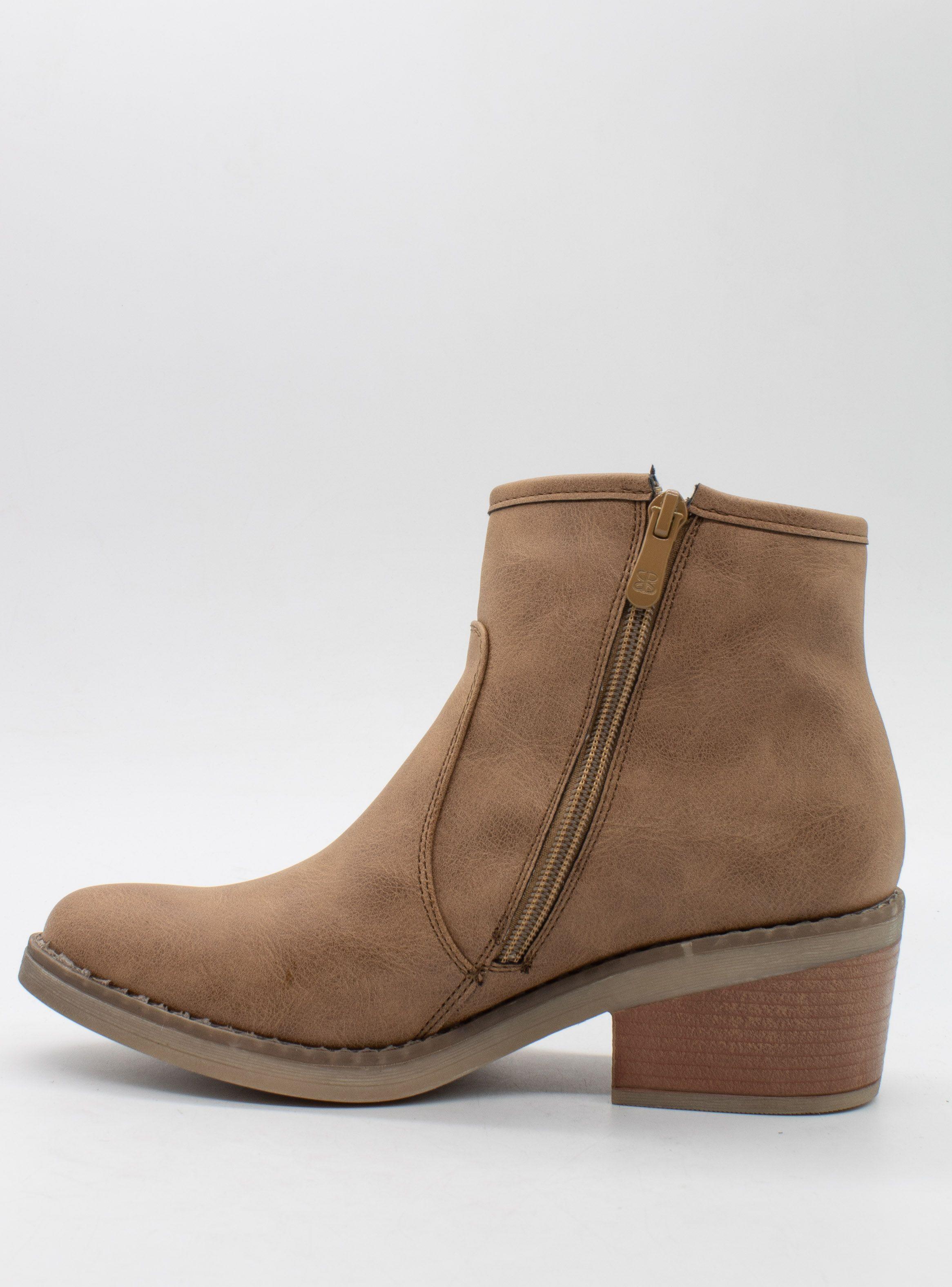 Botín New Walk Bordado Camel-2