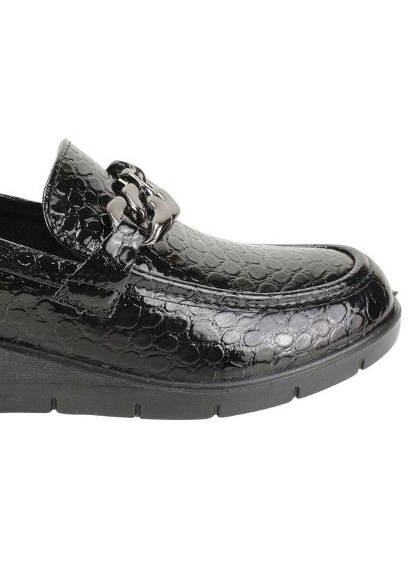 Mocasín New Walk Reptil Confort Negro-3