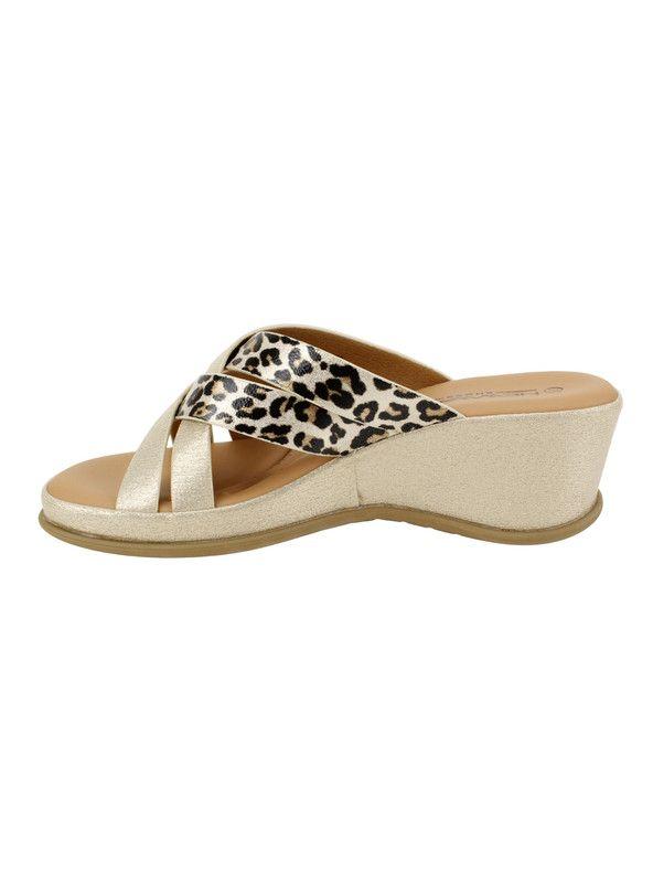 Sandalia New Walk Tiras Cruzadas Dorada-3