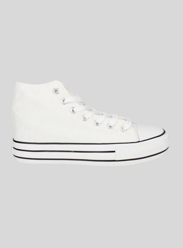 Zapatilla New walk Lona Plataforma Blanca-0