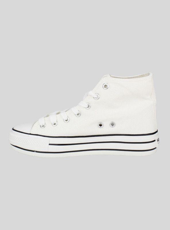 Zapatilla New walk Lona Plataforma Blanca-2