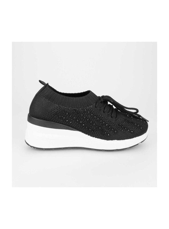 Zapatilla New Walk Brillos Malla Negra-0