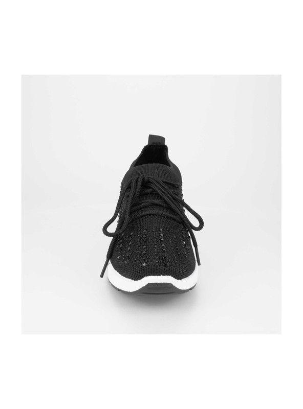 Zapatilla New Walk Brillos Malla Negra-2