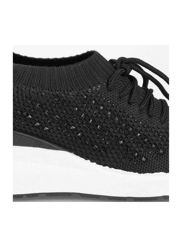 Zapatilla New Walk Brillos Malla Negra-4