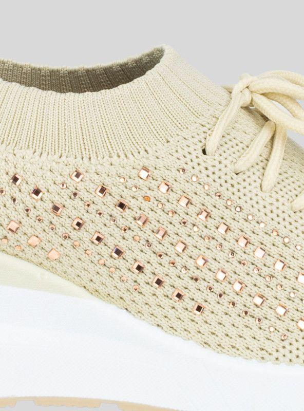 Zapatilla New Walk Beige Calcetín-3