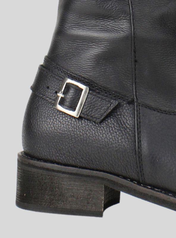 Bota Exs Larga Cuero Negro-3