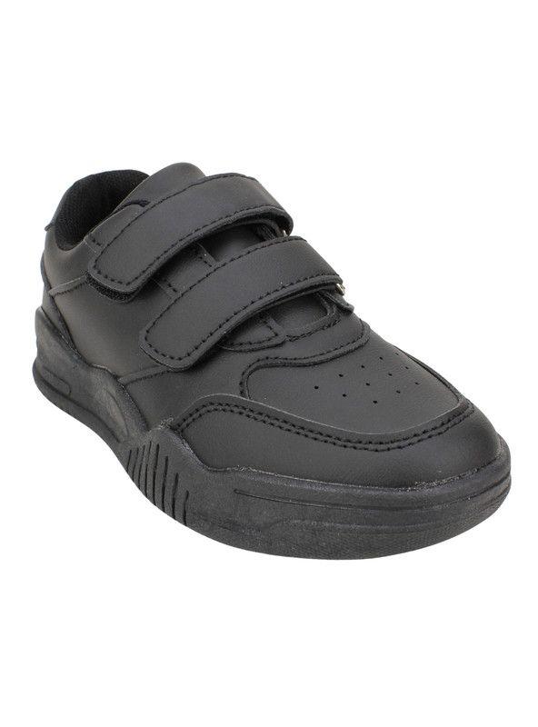 Zapatilla New Walk Velcro Doble Escolar Negra-2