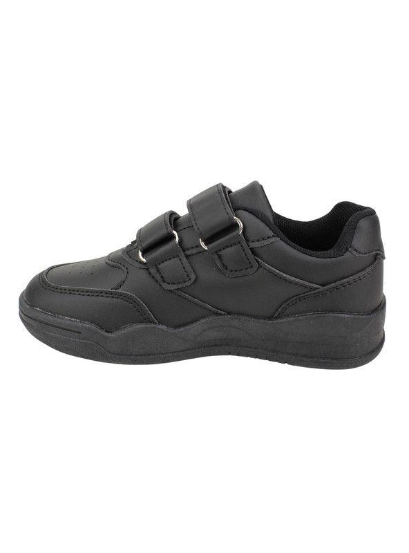 Zapatilla New Walk Velcro Doble Escolar Negra-3
