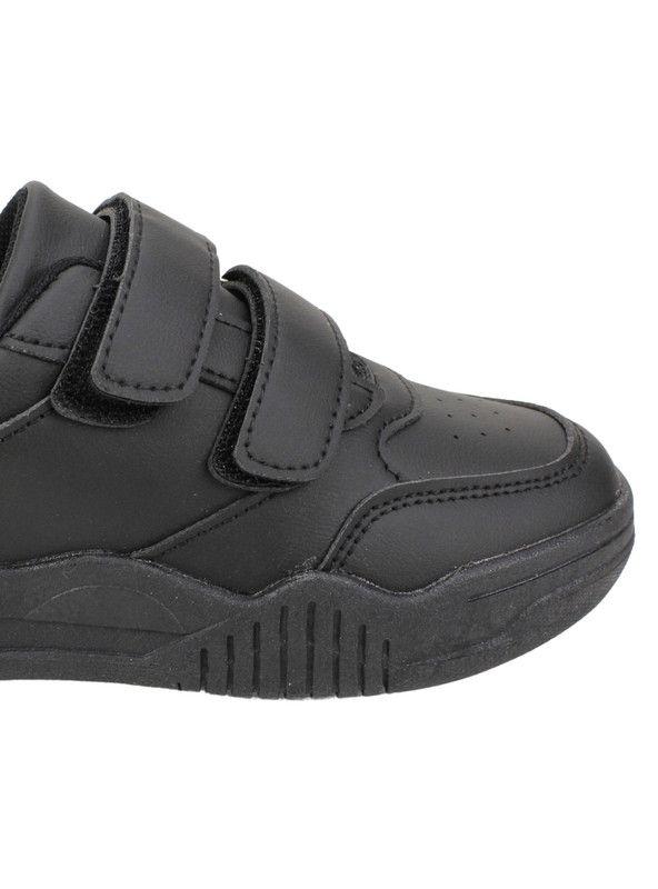 Zapatilla New Walk Velcro Doble Escolar Negra-4