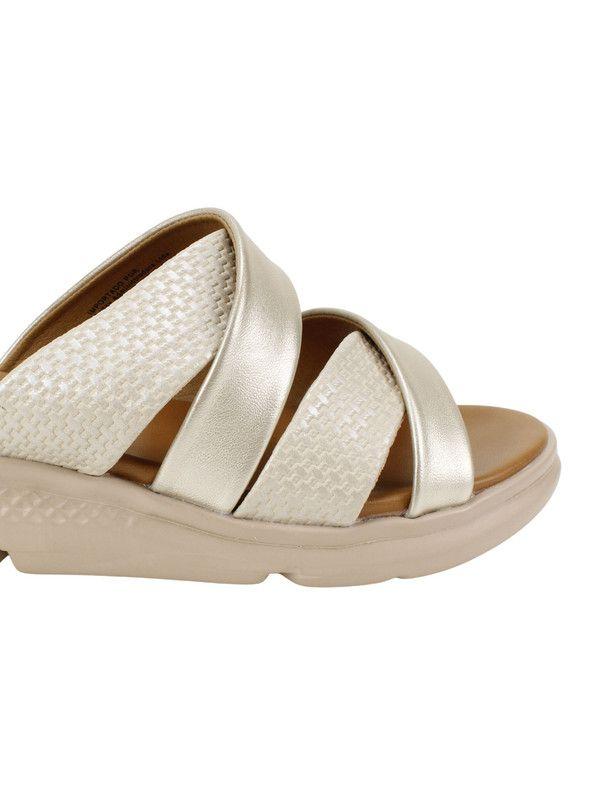 Sandalia New Walk Trenzada Dorada-4